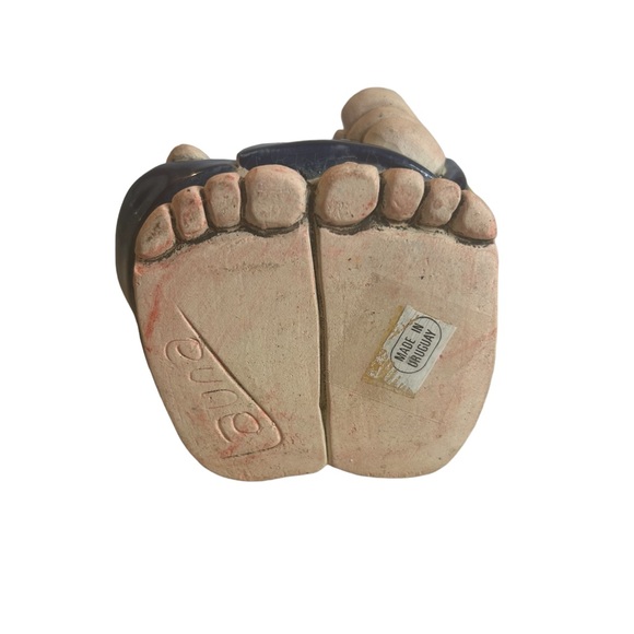 Vintage Navy Boat Captain Figurine Clay Art Nautical Pottery Signed Launa 70s - Picture 9 of 10